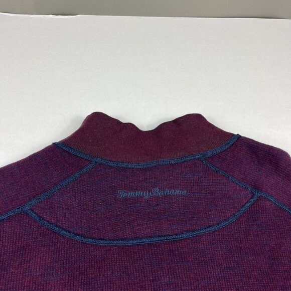 Tommy Bahama Mens Flipshore Half Zip Sweatshirt Blue Burgundy Reversible XL/XXL - Picture 9 of 11